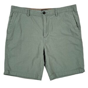 Union Paloma Seersucker Shorts Men 38R fits 40 Sage Green Cotton Casual Travel